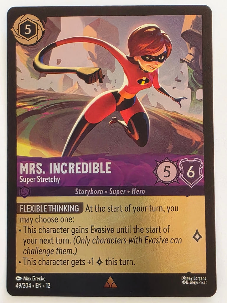 Disney Lorcana Wilds Unknown | Reverse Holo | #049/204 | Mrs Incredible Super Stretchy | Rare
