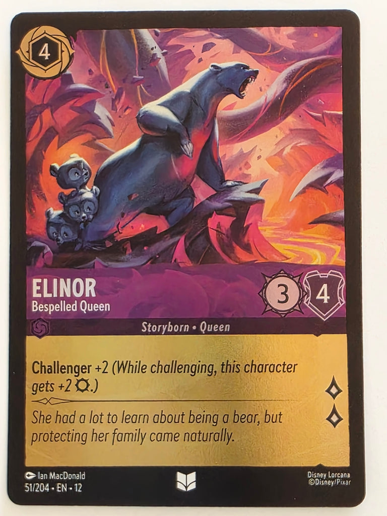 Disney Lorcana Wilds Unknown | Reverse Holo | #051/204 | Elinor Bespelled Queen | Uncommon