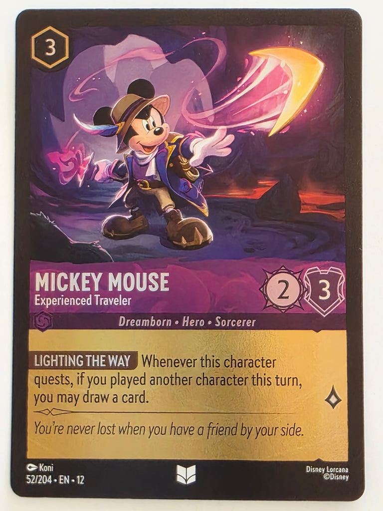 Disney Lorcana Wilds Unknown | Reverse Holo | #052/204 | Mickey Mouse Experienced Traveler | Uncommon