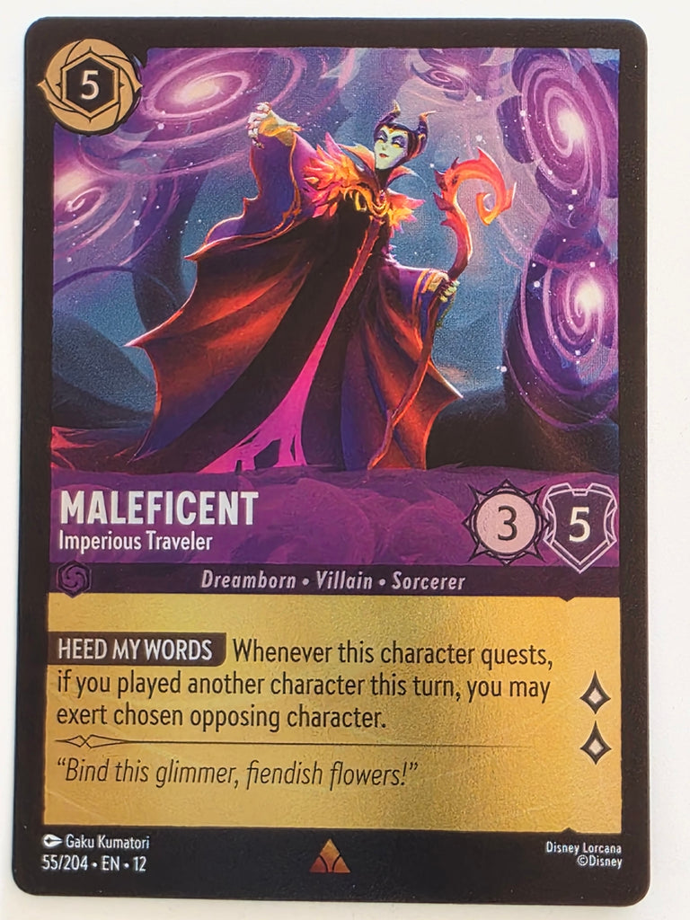Disney Lorcana Wilds Unknown | Reverse Holo | #055/204 | Maleficent Imperious Traveler | Rare