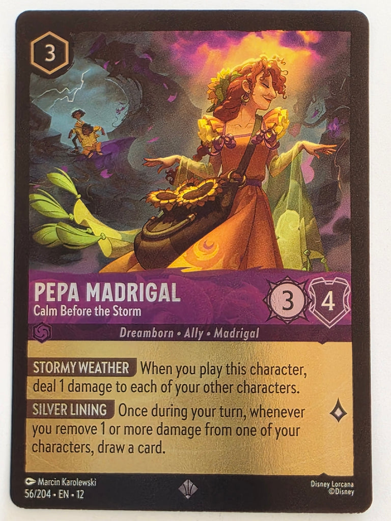Disney Lorcana Wilds Unknown | Reverse Holo | #056/204 | Pepa Madrigal Calm Before the Storm | Super Rare
