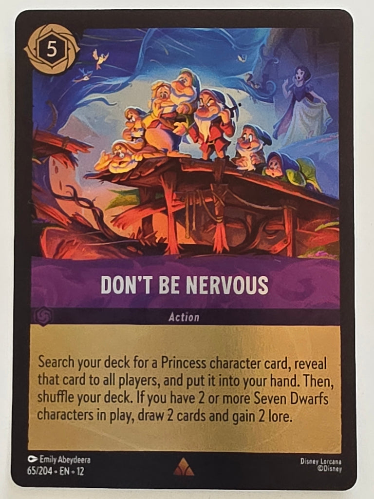 Disney Lorcana Wilds Unknown | Reverse Holo | #065/204 | Don't Be Nervous | Rare