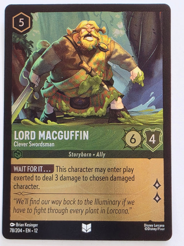 Disney Lorcana Wilds Unknown | Reverse Holo | #078/204 | Lord MacGuffin Clever Swordsman | Uncommon