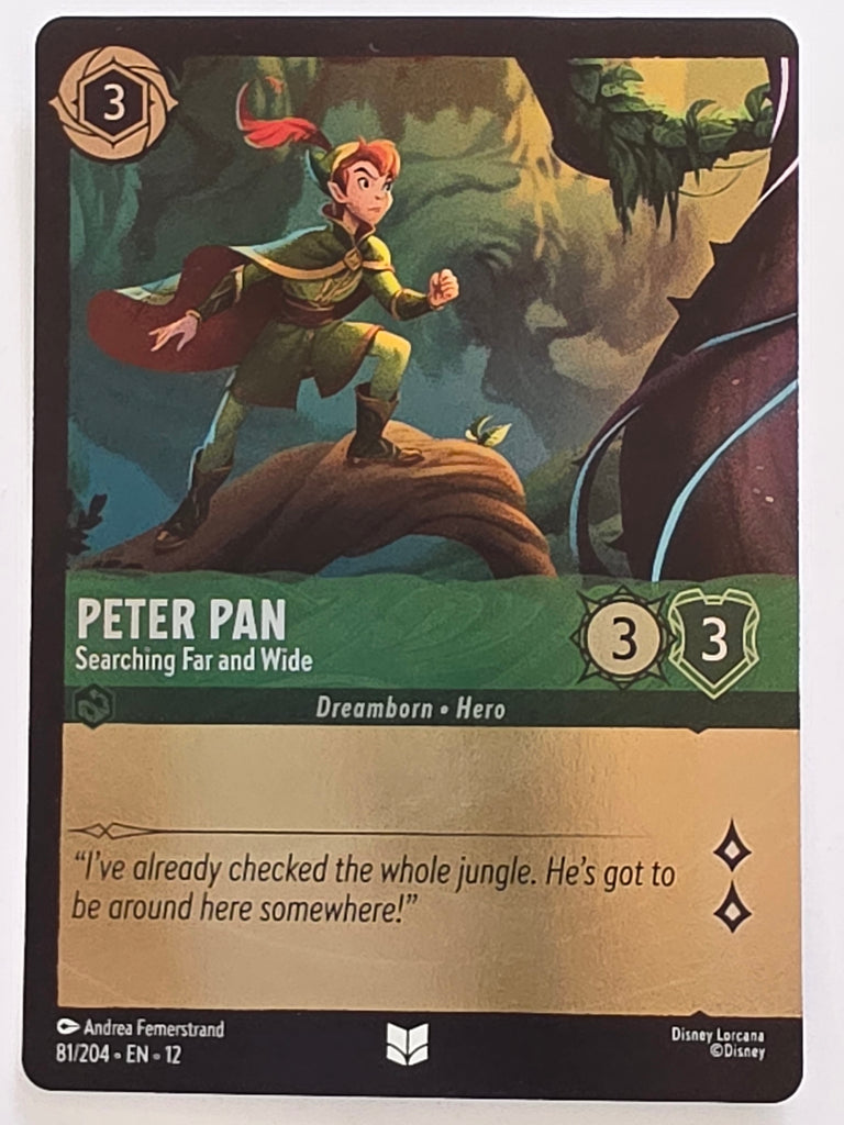 Disney Lorcana Wilds Unknown | Reverse Holo | #081/204 | Peter Pan Searching Far and Wide | Uncommon