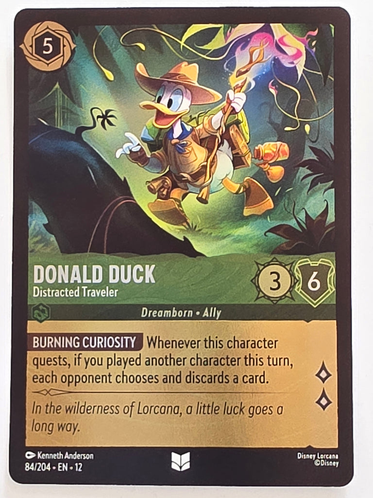 Disney Lorcana Wilds Unknown | Reverse Holo | #084/204 | Donald Duck Distracted Traveler | Uncommon