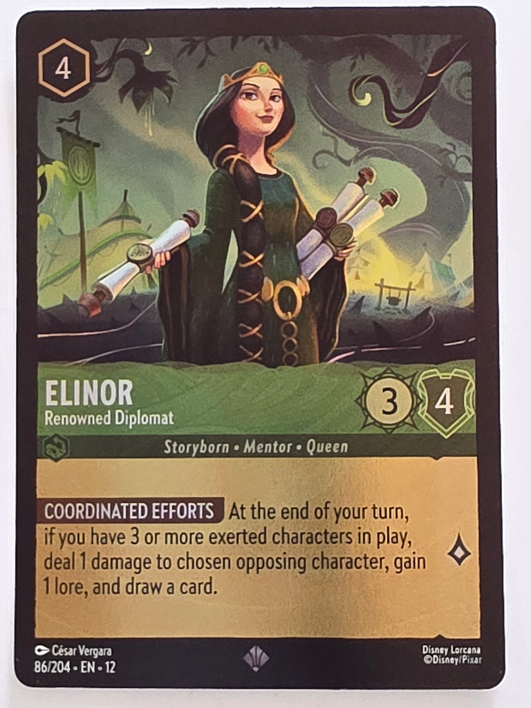 Disney Lorcana Wilds Unknown | Reverse Holo | #086/204 | Elinor Renowned Diplomat | Super Rare