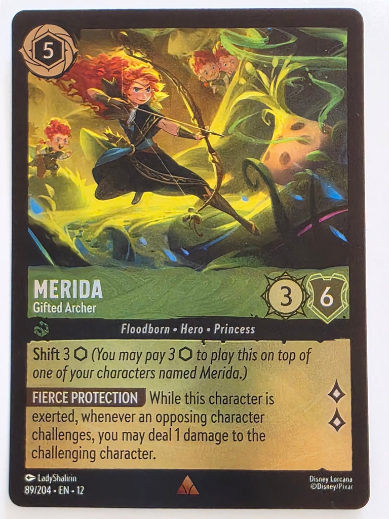 Disney Lorcana Wilds Unknown | Reverse Holo | #089/204 | Merida Gifted Archer | Rare