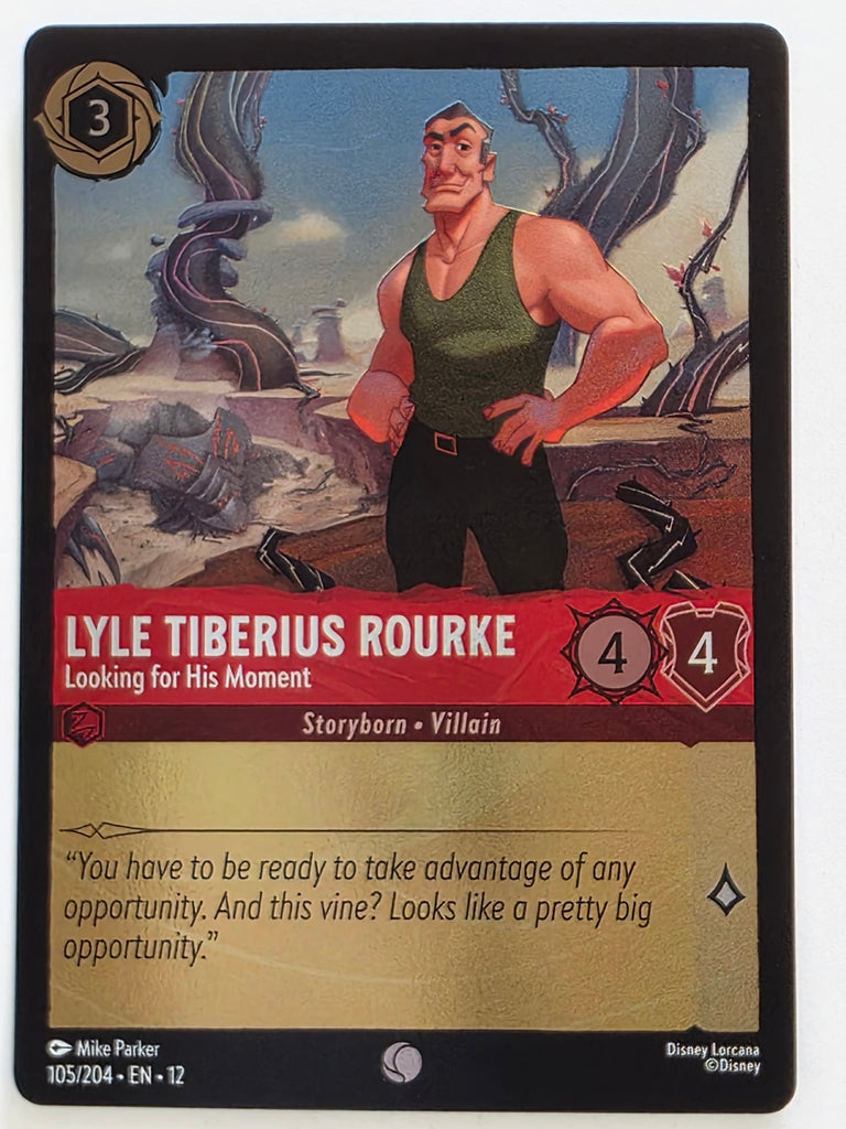 Disney Lorcana Wilds Unknown | Reverse Holo | #105/204 | Lyle Tiberius Rourke Looking for His Moment | Common
