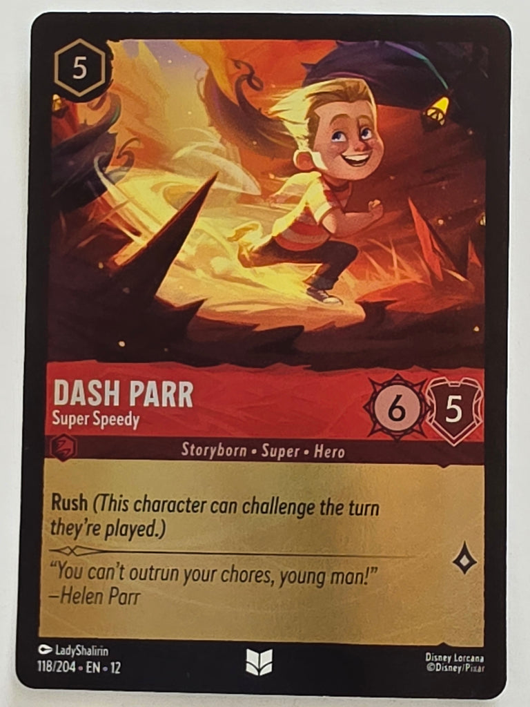 Disney Lorcana Wilds Unknown | Reverse Holo | #118/204 | Dash Parr Super Speedy | Uncommon