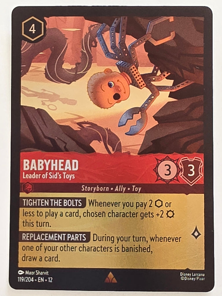 Disney Lorcana Wilds Unknown | Reverse Holo | #119/204 | Babyhead Leader of Sid's Toys | Rare