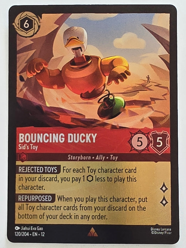 Disney Lorcana Wilds Unknown | Reverse Holo | #120/204 | Bouncing Ducky Sid's Toy | Rare