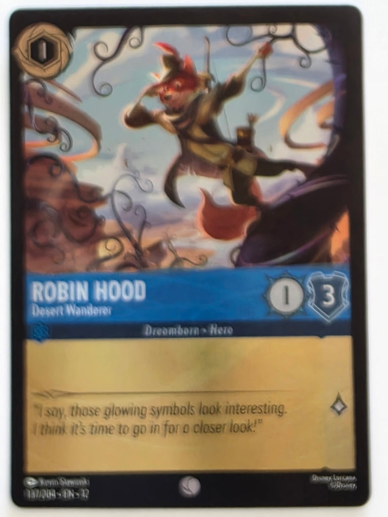 Disney Lorcana Wilds Unknown | Reverse Holo | #137/204 | Robin Hood Desert Wnaderer | Common