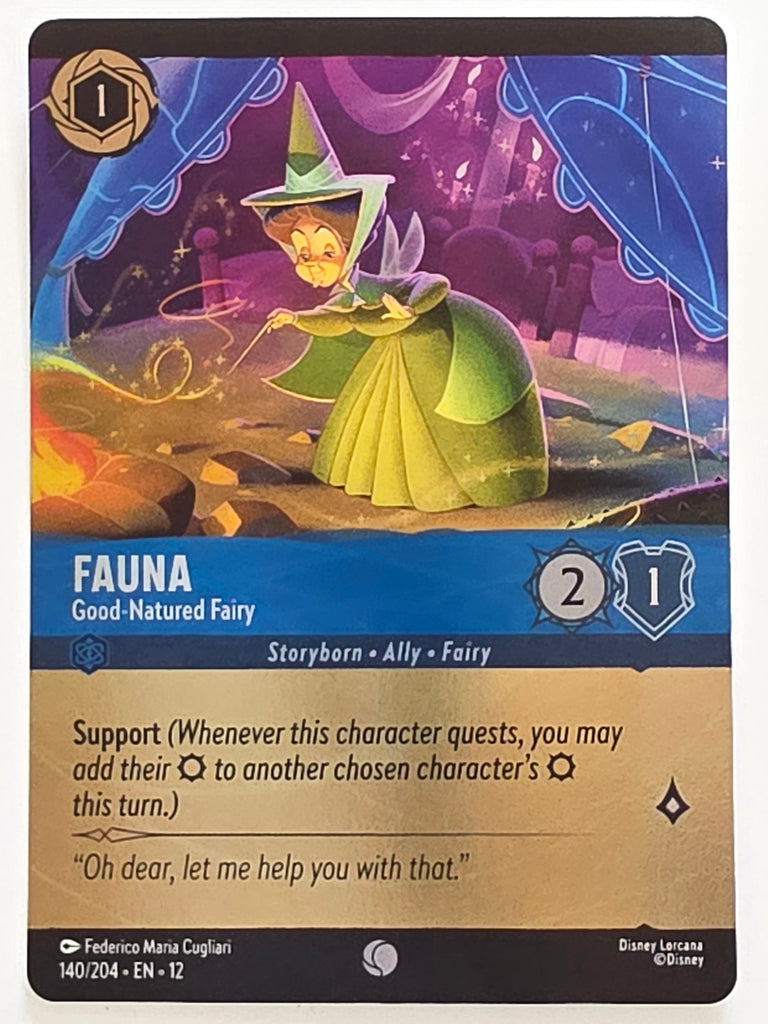 Disney Lorcana Wilds Unknown | Reverse Holo | #140/204 | Fauna Good-Natured Fairy | Common