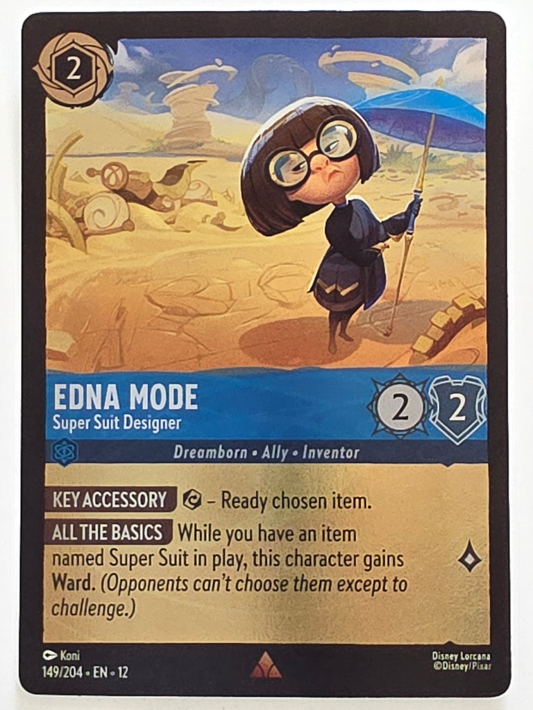 Disney Lorcana Wilds Unknown | Reverse Holo | #149/204 | Edna Mode Super Suit Designer | Rare
