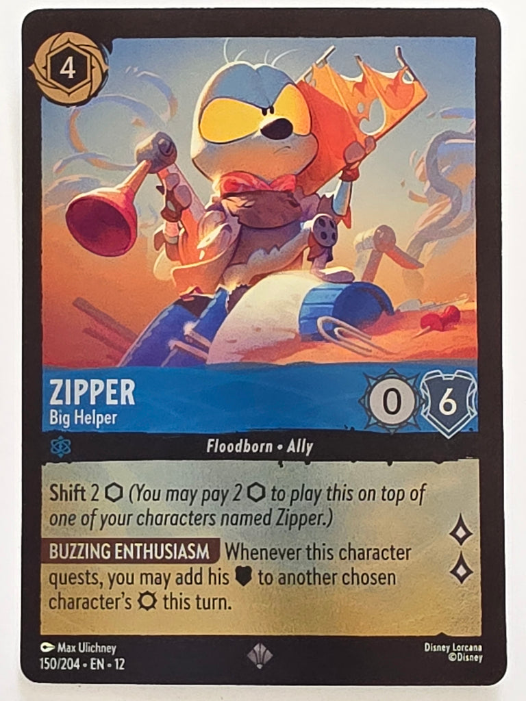 Disney Lorcana Wilds Unknown | Reverse Holo | #150/204 | Zipper Big Helper | Super Rare