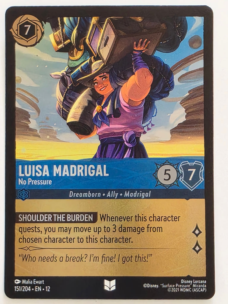 Disney Lorcana Wilds Unknown | Reverse Holo | #151/204 | Luisa Madrigal No Pressure | Uncommon