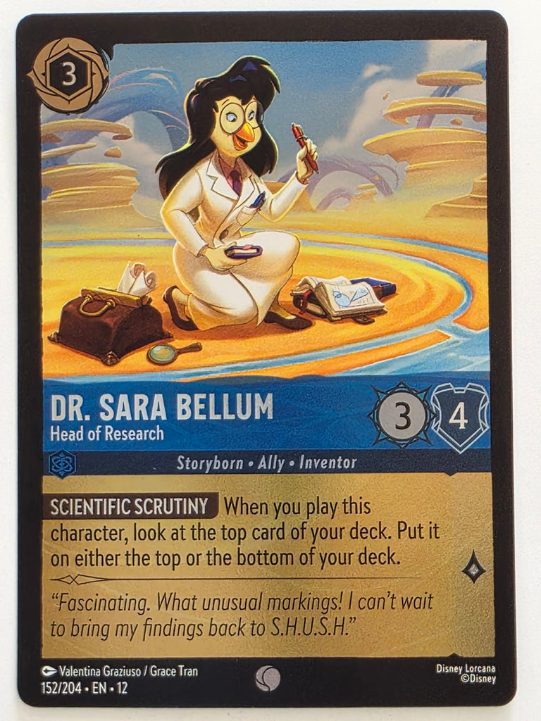 Disney Lorcana Wilds Unknown | Reverse Holo | #152/204 | Dr Sara Bellum | Head of Research | Common