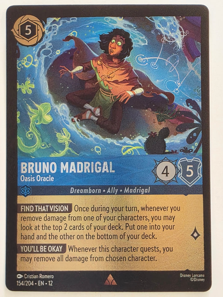 Disney Lorcana Wilds Unknown | Reverse Holo | #154/204 | Bruno Madrigal Oasis Oracle | Rare