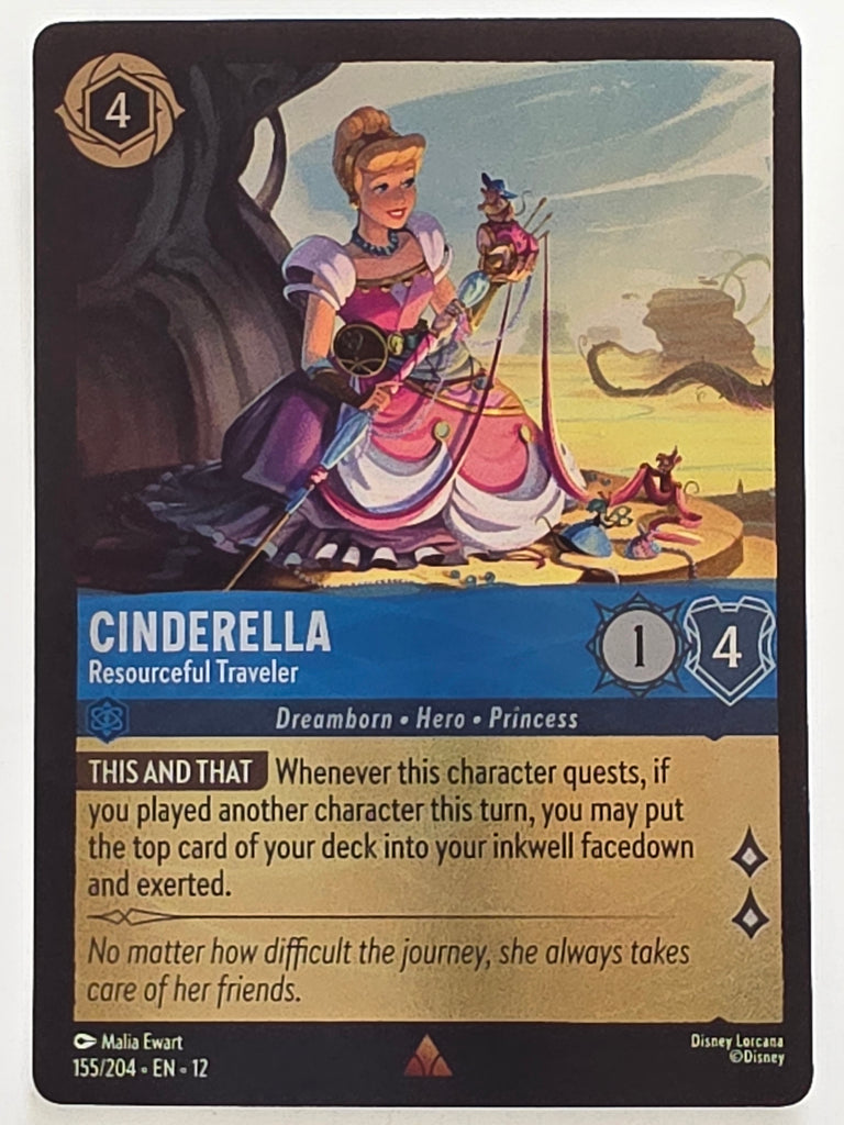 Disney Lorcana Wilds Unknown | Reverse Holo | #155/204 | Cinderella Resourceful Traveler | Rare