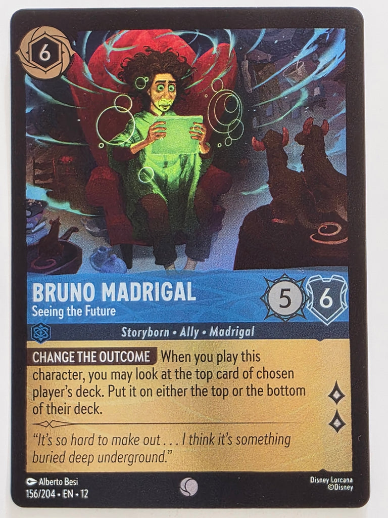 Disney Lorcana Wilds Unknown | Reverse Holo | #156/204 | Bruno Madrigal Seeing the Future | Common