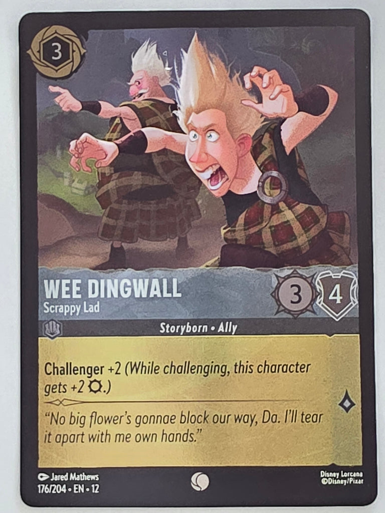 Disney Lorcana Wilds Unknown | Reverse Holo | #176/204 | Wee Dingwall Scrappy Lad | Common