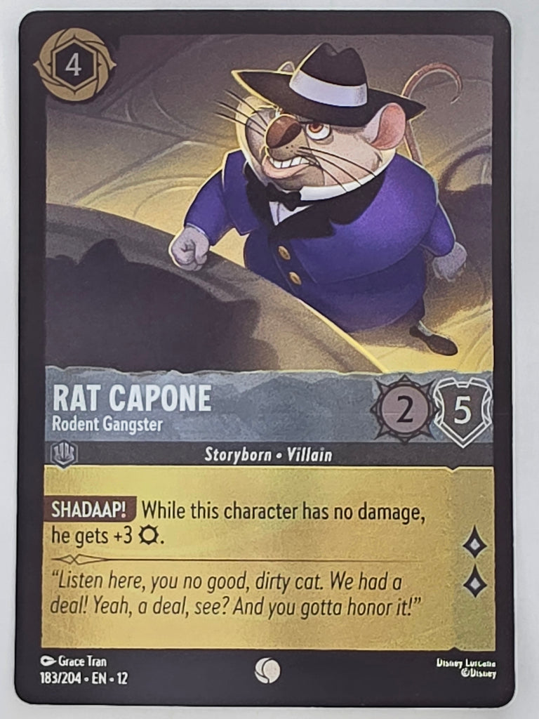 Disney Lorcana Wilds Unknown | Reverse Holo | #183/204 | Rat Capone Rodent Gangster | Common