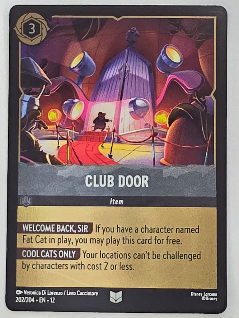 Disney Lorcana Wilds Unknown | Reverse Holo | #202/204 | Club Door | Uncommon