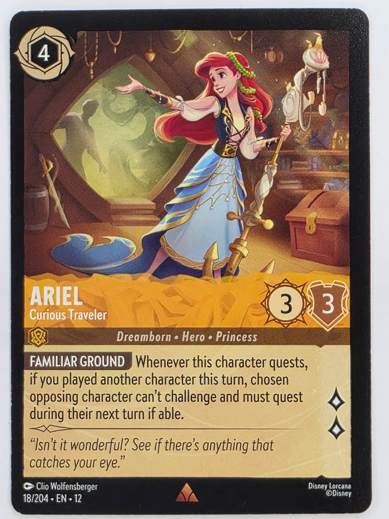 Disney Lorcana Wilds Unknown | #018/204 | Ariel Curious Traveler | Rare
