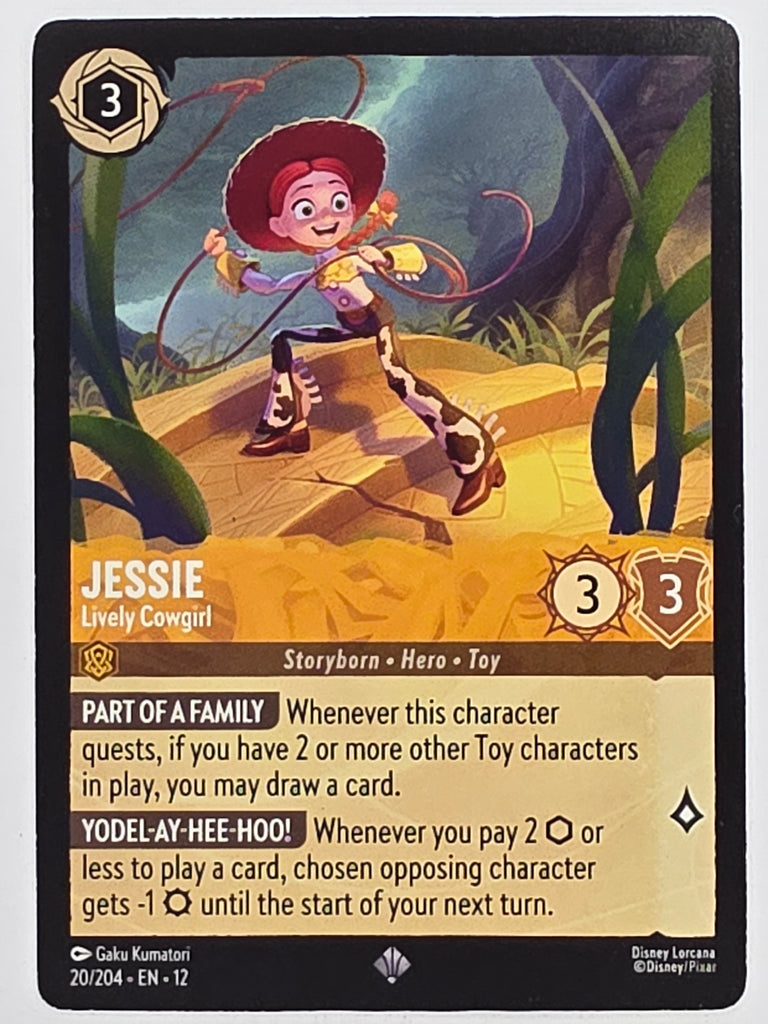 Disney Lorcana Wilds Unknown | #020/204 | Jessie Lively Cowgirl | Super Rare
