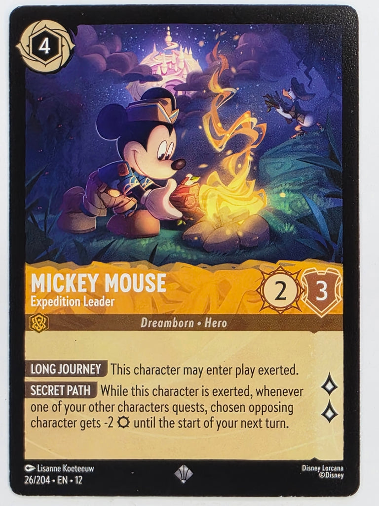 Disney Lorcana Wilds Unknown | #026/204 | Mickey Mouse Expedition Leader | Super Rare