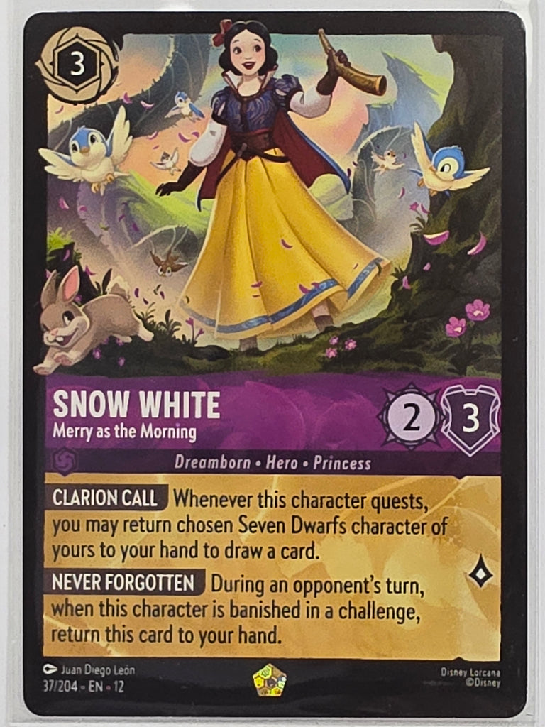 Disney Lorcana Wilds Unknown | #037/204 | Snow White Merry as the Morning | Legendary