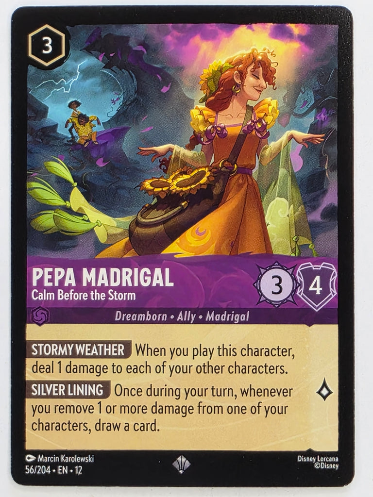 Disney Lorcana Wilds Unknown | #056/204 | Pepa Madrigal Calm Before the Storm | Super Rare