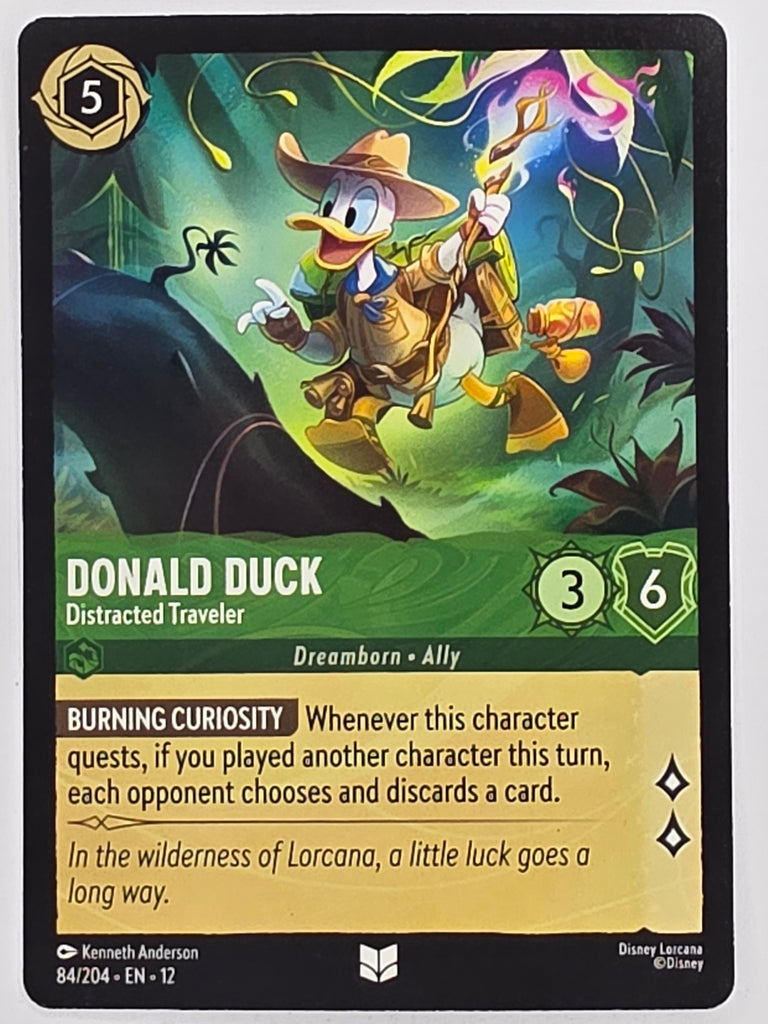 Disney Lorcana Wilds Unknown | #084/204 | Donald Duck Distracted Traveler | Uncommon