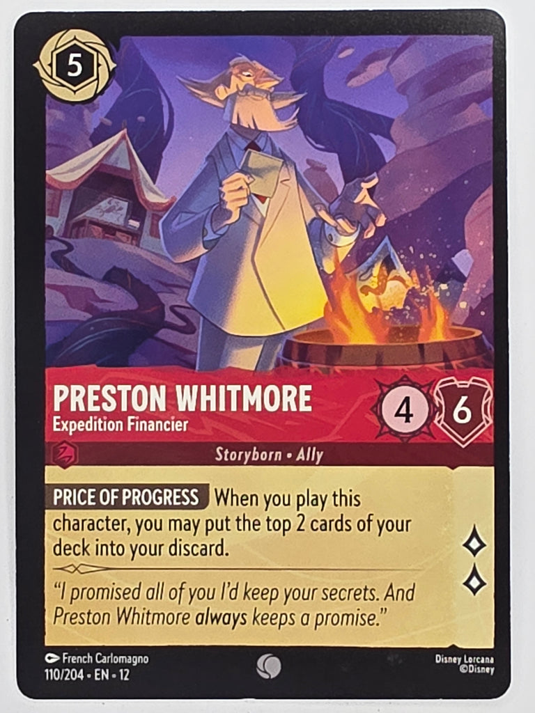 Disney Lorcana Wilds Unknown | #110/204 | Preston Whitmore Expedition Financier | Common