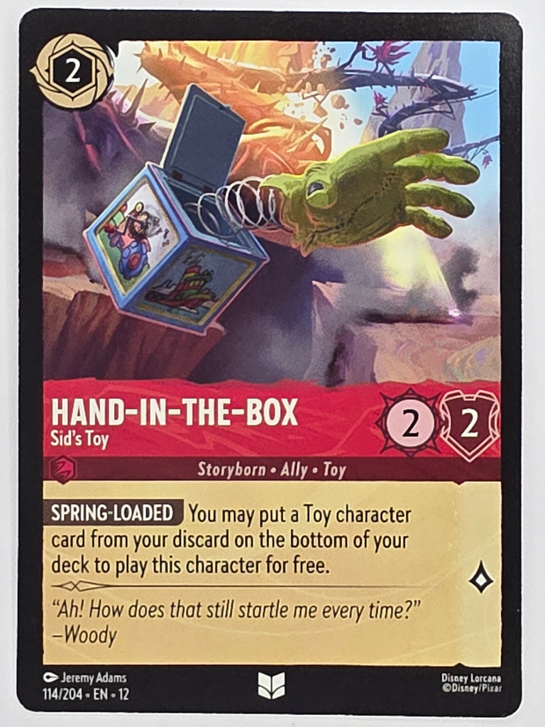 Disney Lorcana Wilds Unknown | #114/204 | Hand-In-The-Box Sid's Toy | Uncommon