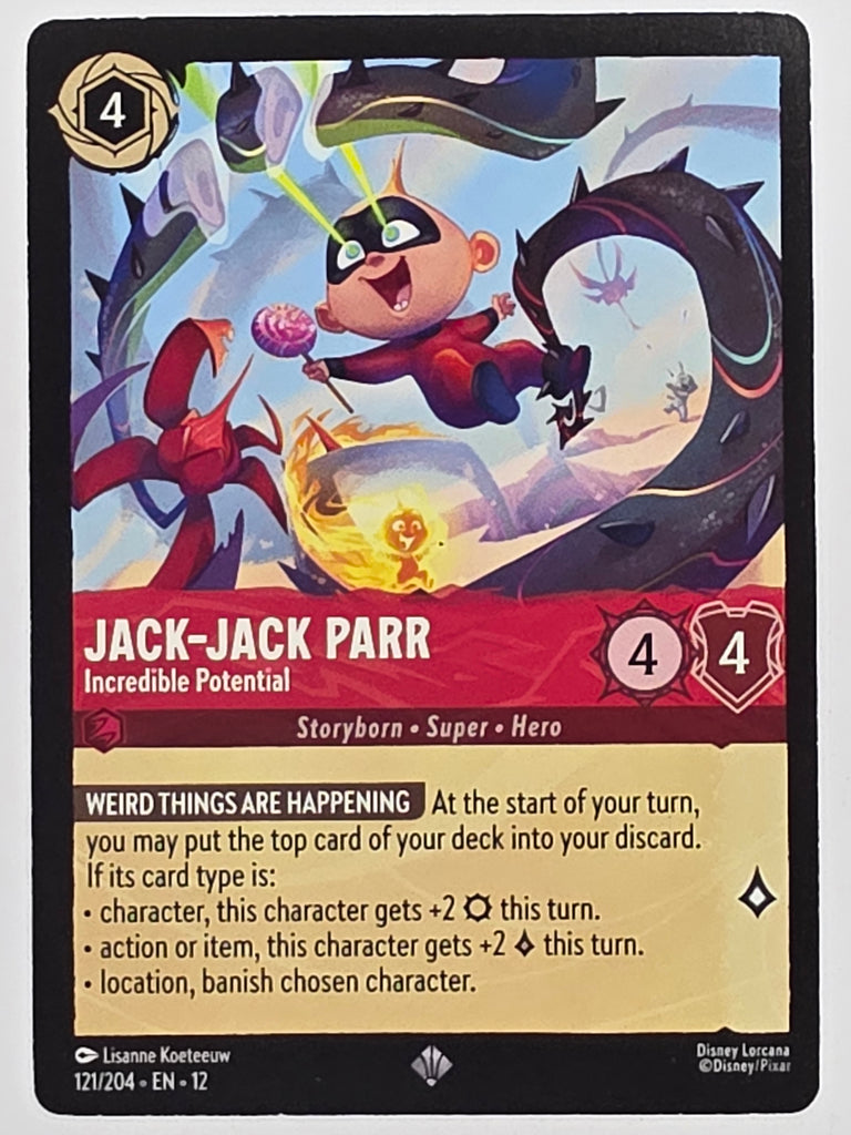 Disney Lorcana Wilds Unknown | #121/204 | Jack-Jack Parr Incredible Potential | Super Rare
