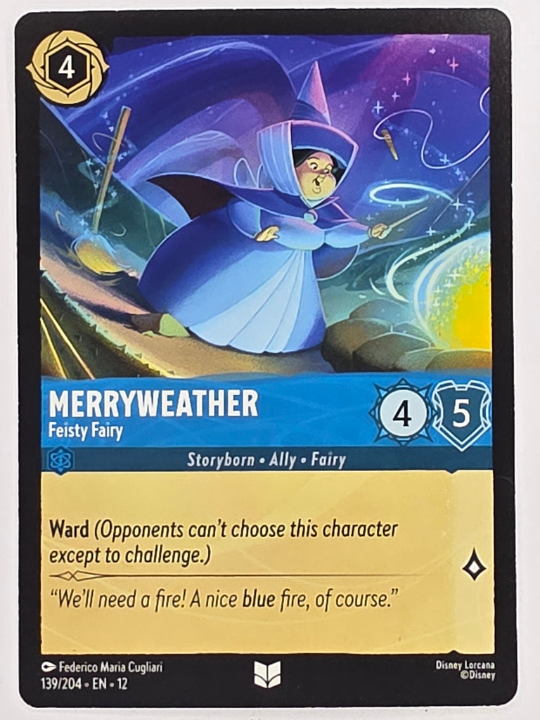 Disney Lorcana Wilds Unknown | #139/204 | Merryweather Feisty Fairy | Uncommon