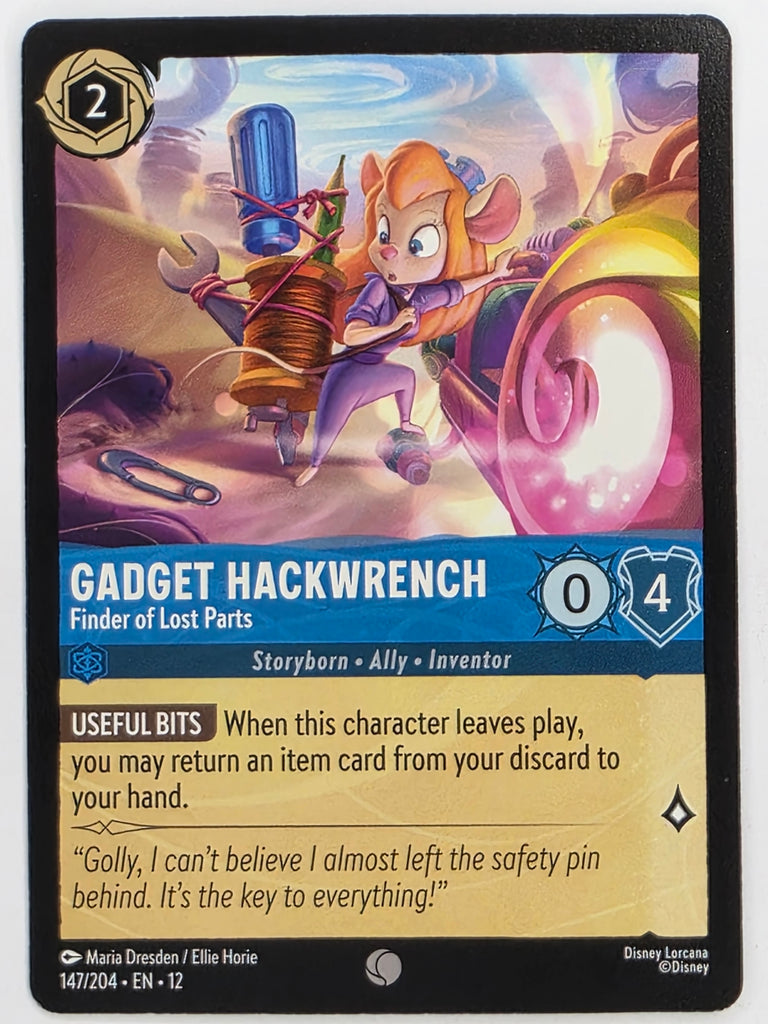 Disney Lorcana Wilds Unknown | #147/204 | Gadget Hackwrench Finder of Lost Parts | Common