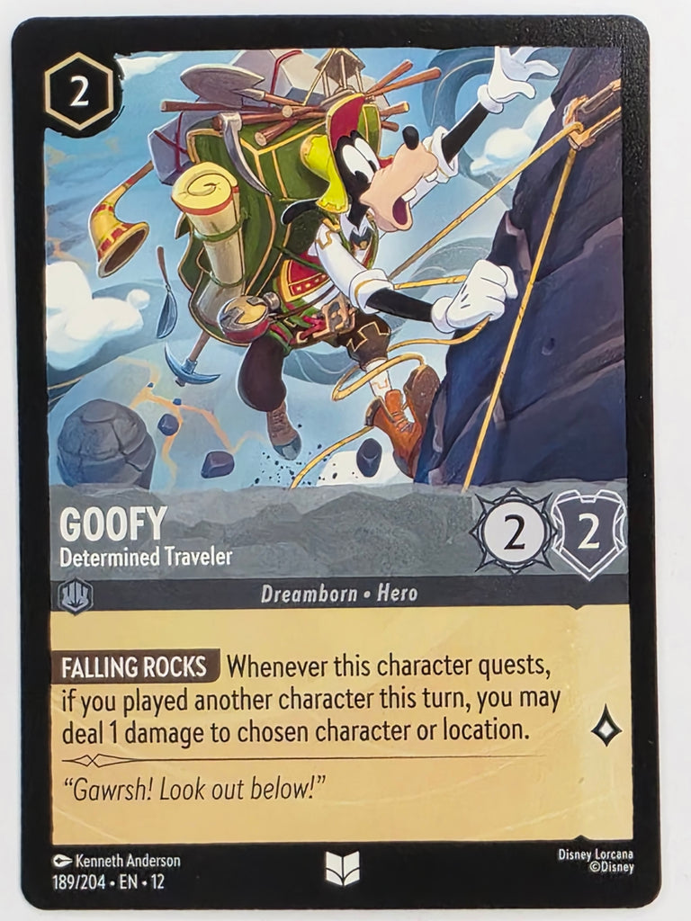 Disney Lorcana Wilds Unknown | #189/204 | Goofy Determined Traveler | Uncommon