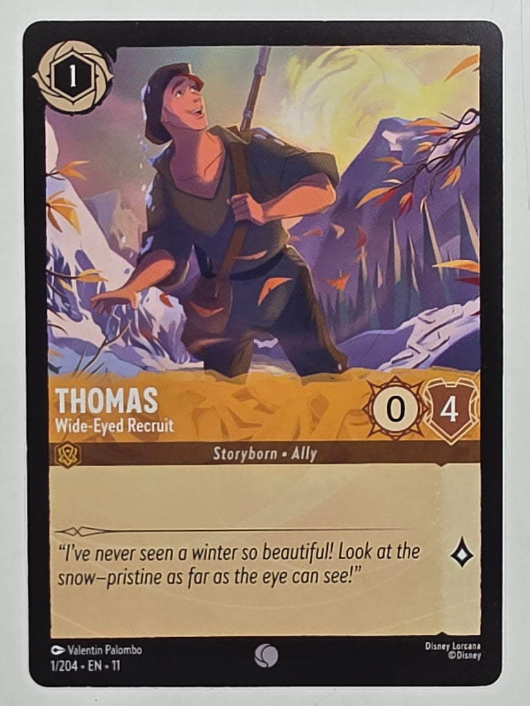 Disney Lorcana Winterspell #1/204 Thomas - Wide-Eyed Recruit | Common