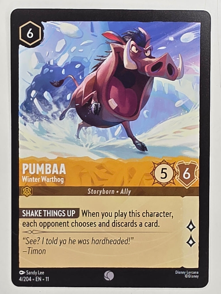Disney Lorcana Winterspell #4/204 Pumbaa - Winter Warthog | Common