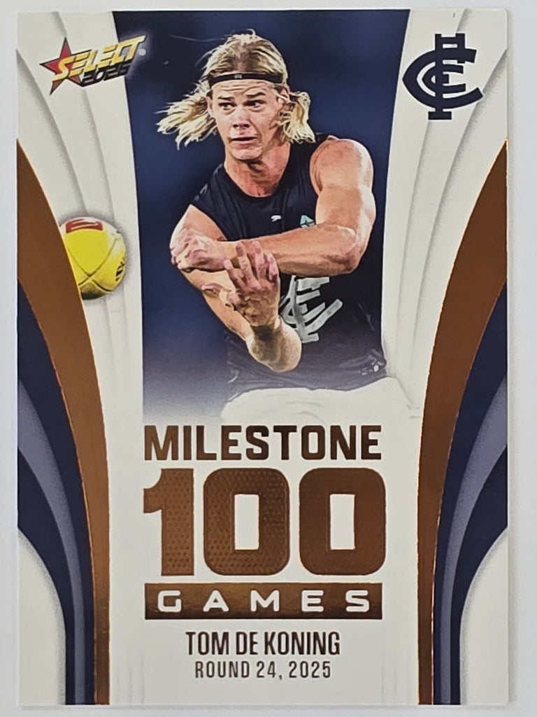 2026 AFL Footy Stars Milestone Games MG16 Tom De Koning - Carlton Blues