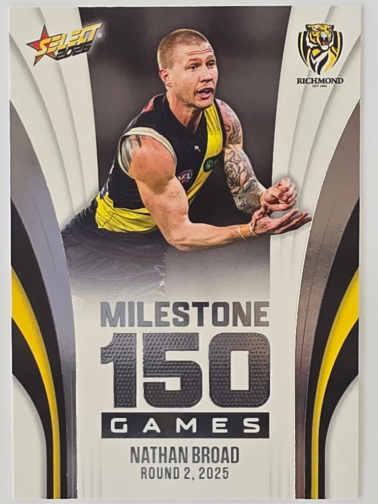 2026 AFL Footy Stars Milestone Games MG76 Nathan Broad - Richmond Tigers