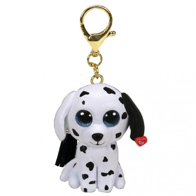 TY Beanie Boo Fetch the Spotted Dog clip on keychain.