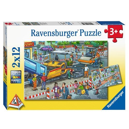 2 x 12 Pieces - Road Works - Ravensburger Jigsaw Puzzle