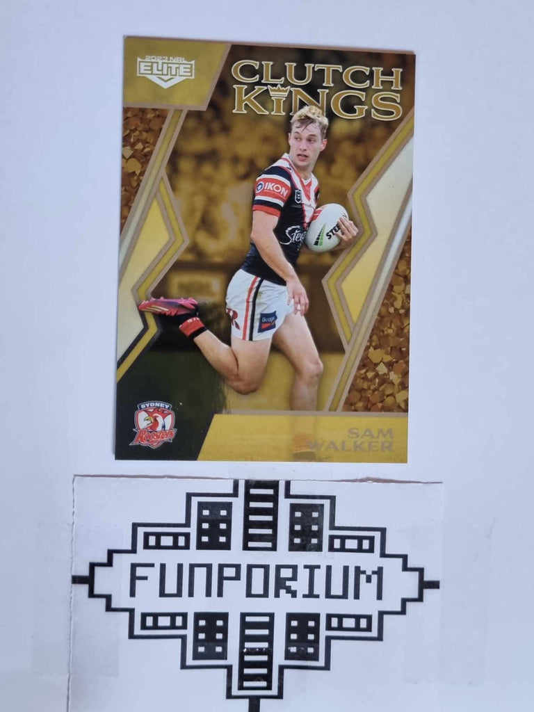 2023 NRL Elite trading card series Clutch Kings featuring Sydney City Roosters star Sam Walker.