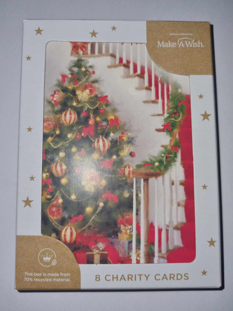 Hallmark Charity Boxed Christmas Cards - 8 Cards 1 Design - Christmas Stairs