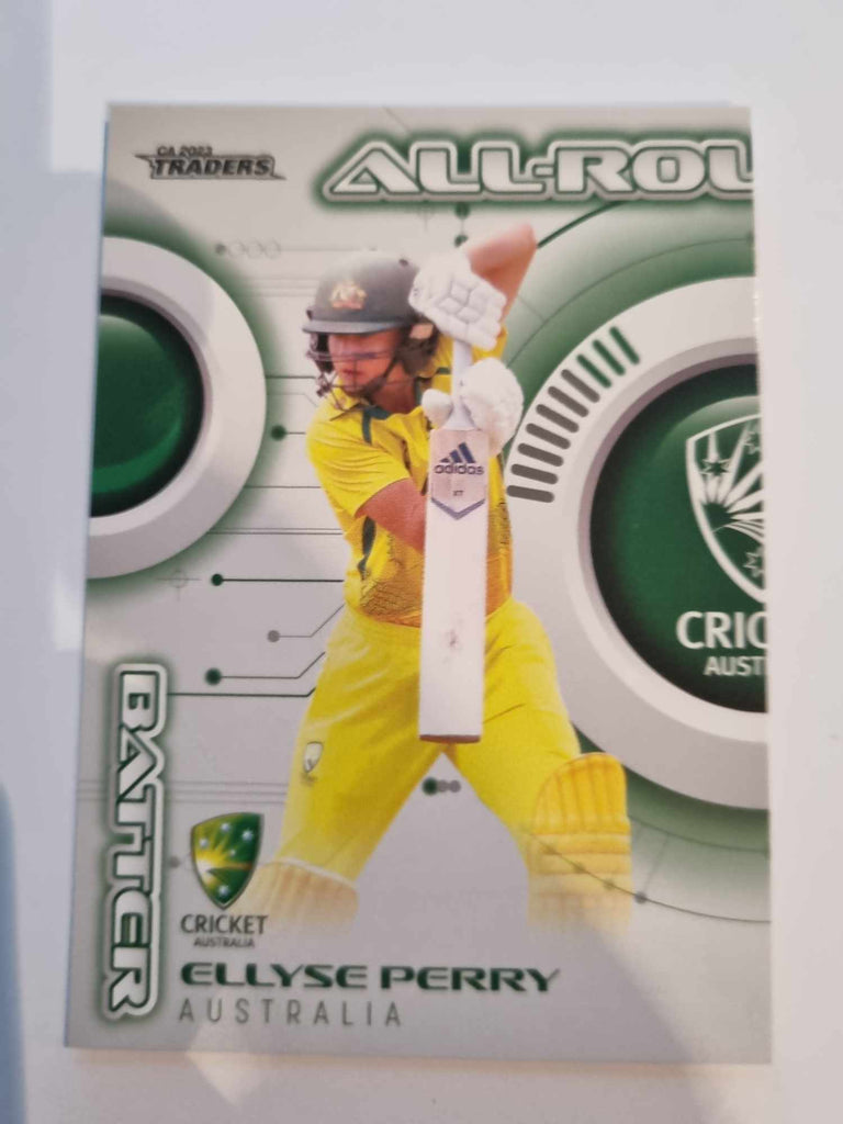 2023 Cricket Australia trading cards. All-Rounders insert series featuring Ellyse Perry of Australia.
