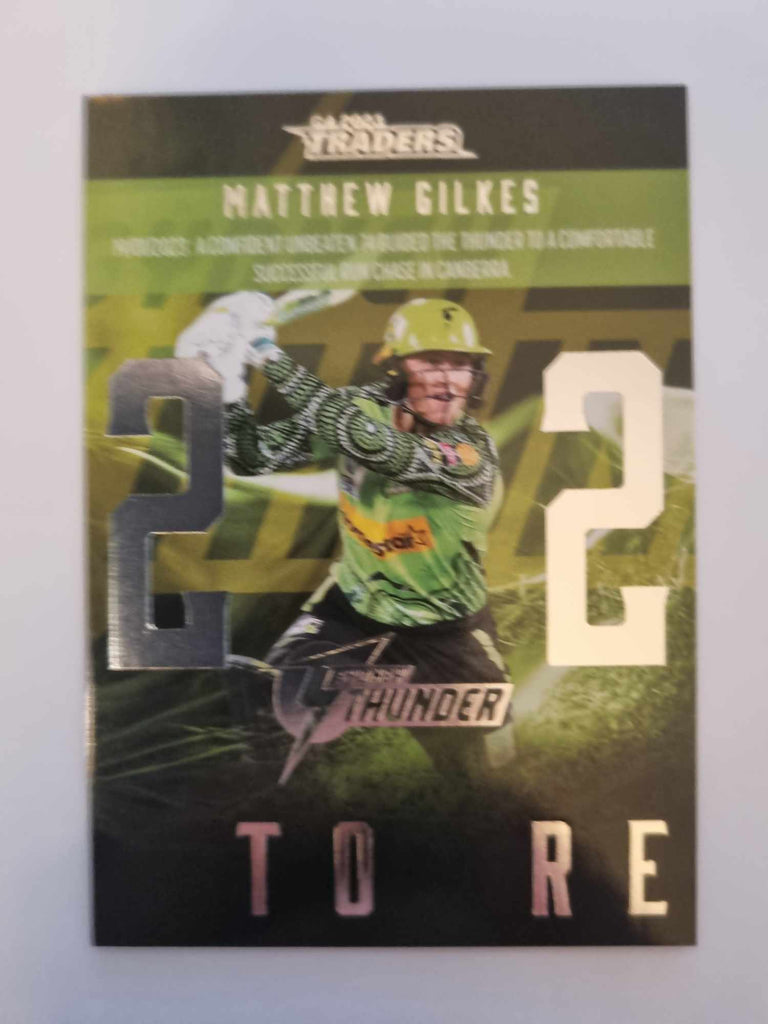 2023 Cricket Australia trading cards. 2022/23 Season to Remember insert series featuring Matthew Gilkes of the Thunder.