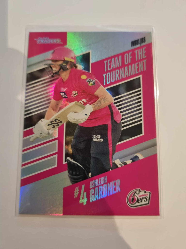 2023 Cricket Australia trading cards. 22/23 Team of the Tournament featuring Ashleigh Gardner of the Sixers.